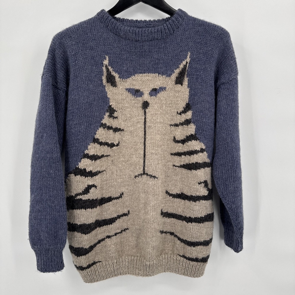 Design‎ by Barbara Service-Hillard Handmade Vintage Sweater #32 For Cat Lovers